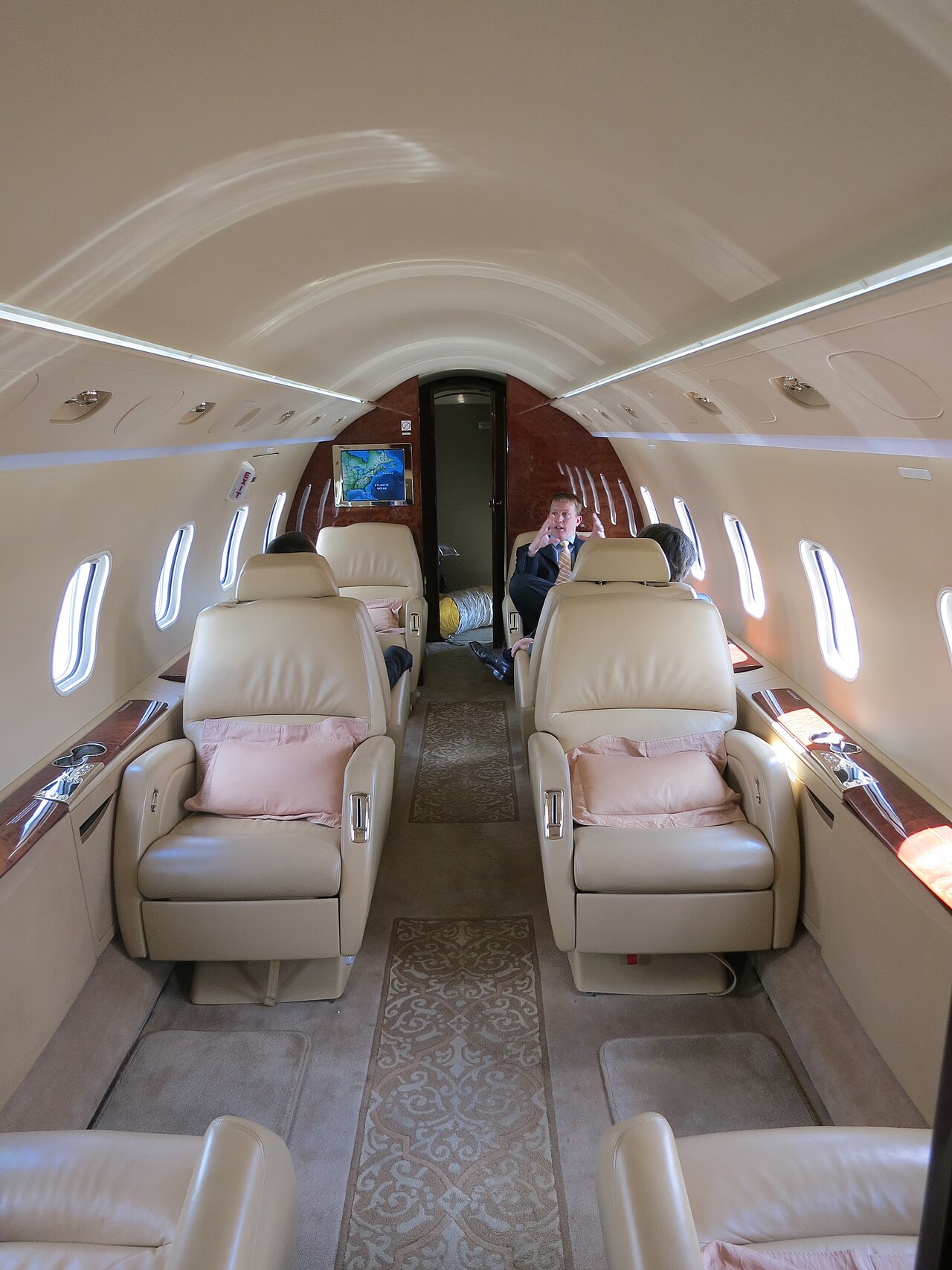 Private aircraft cabin prepared for a personal journey